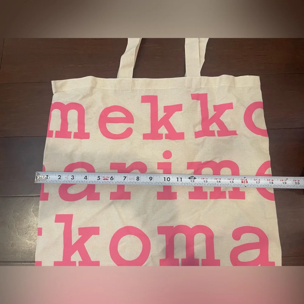 nwot Marimekko Pink and Cream cotton Tote Bag - Picture 3 of 9